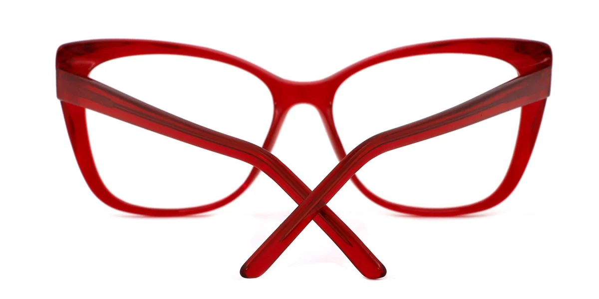 Red Cateye Classic Spring Hinges Custom Engraving Eyeglasses | WhereLight