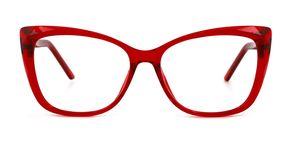 Red Cateye Classic Spring Hinges Custom Engraving Eyeglasses | WhereLight