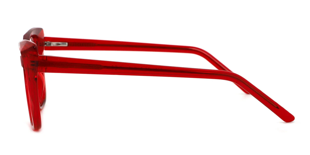 Red Cateye Classic Spring Hinges Custom Engraving Eyeglasses | WhereLight