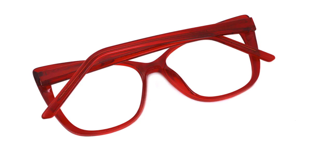 Red Cateye Classic Spring Hinges Custom Engraving Eyeglasses | WhereLight