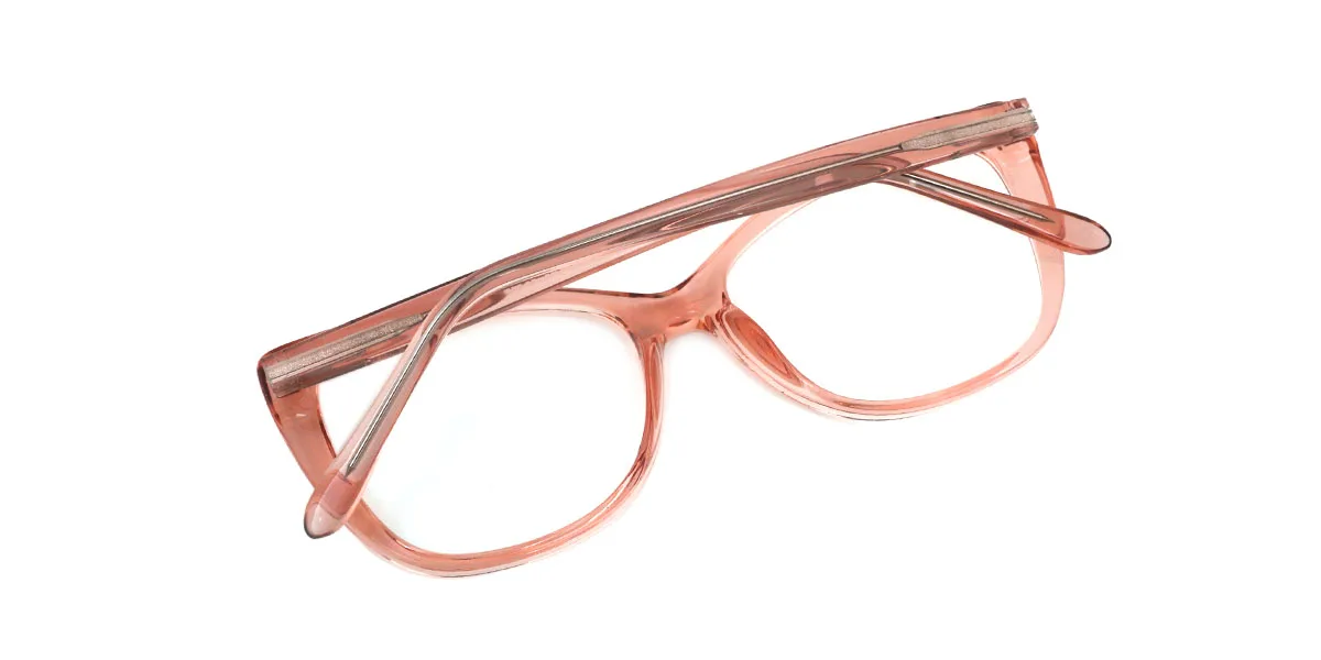 Pink Oval Classic Spring Hinges Custom Engraving Eyeglasses | WhereLight