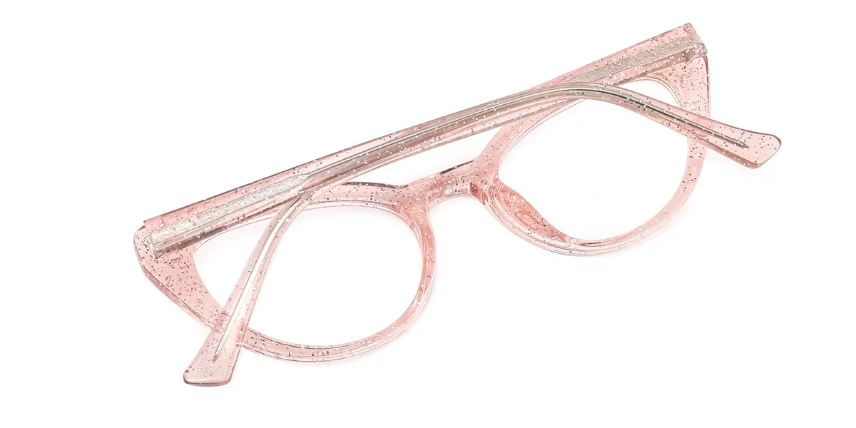 Pink Cateye Unique Spring Hinges Custom Engraving Eyeglasses | WhereLight