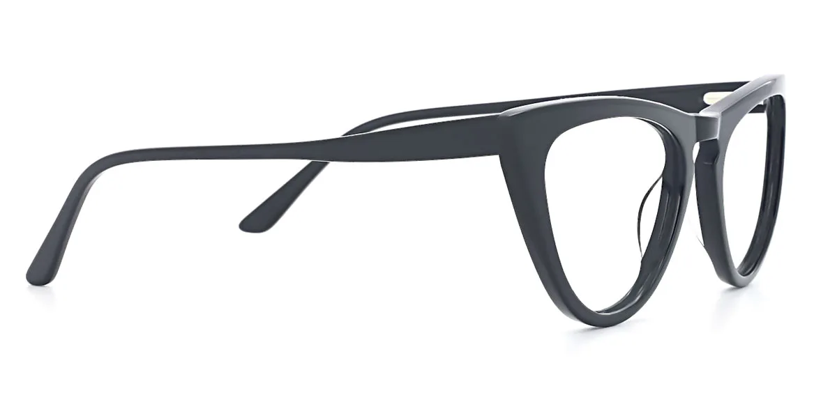 Black Cateye Unique Floral Acetate Spring Hinges Custom Engraving Eyeglasses | WhereLight