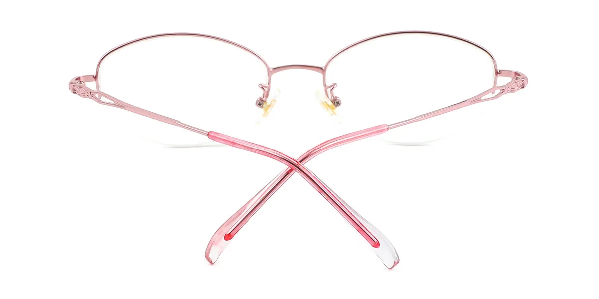 Pink Oval Simple Classic  Eyeglasses | WhereLight