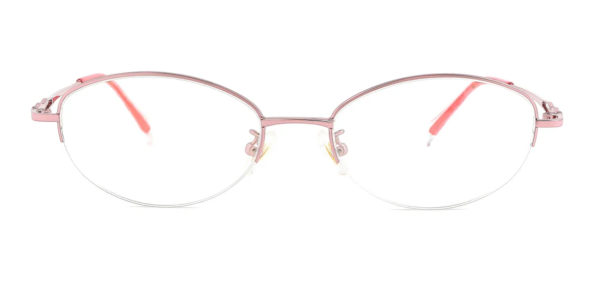 Pink Oval Simple Classic  Eyeglasses | WhereLight