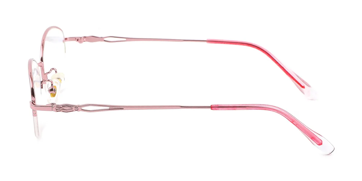 Pink Oval Simple Classic  Eyeglasses | WhereLight