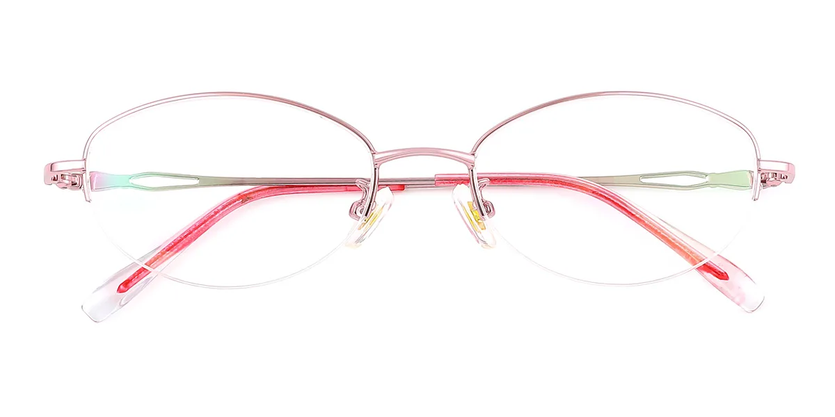 Pink Oval Simple Classic  Eyeglasses | WhereLight