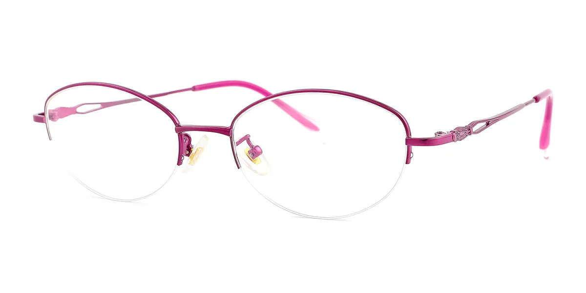 Purple Oval Simple Classic  Eyeglasses | WhereLight
