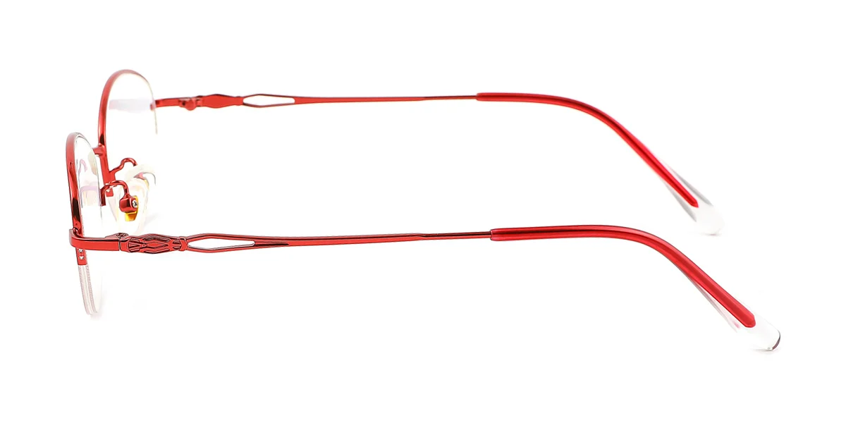 Red Oval Simple Classic  Eyeglasses | WhereLight