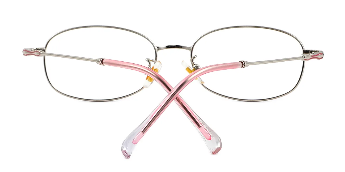 Pink Oval Simple Classic Super Light Custom Engraving Eyeglasses | WhereLight