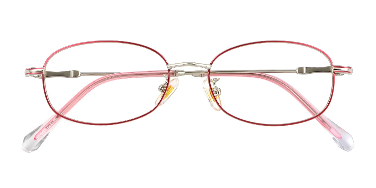 Pink Oval Simple Classic Super Light Custom Engraving Eyeglasses | WhereLight