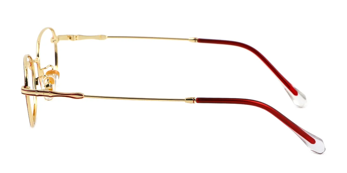 Red Oval Simple Classic Super Light Custom Engraving Eyeglasses | WhereLight