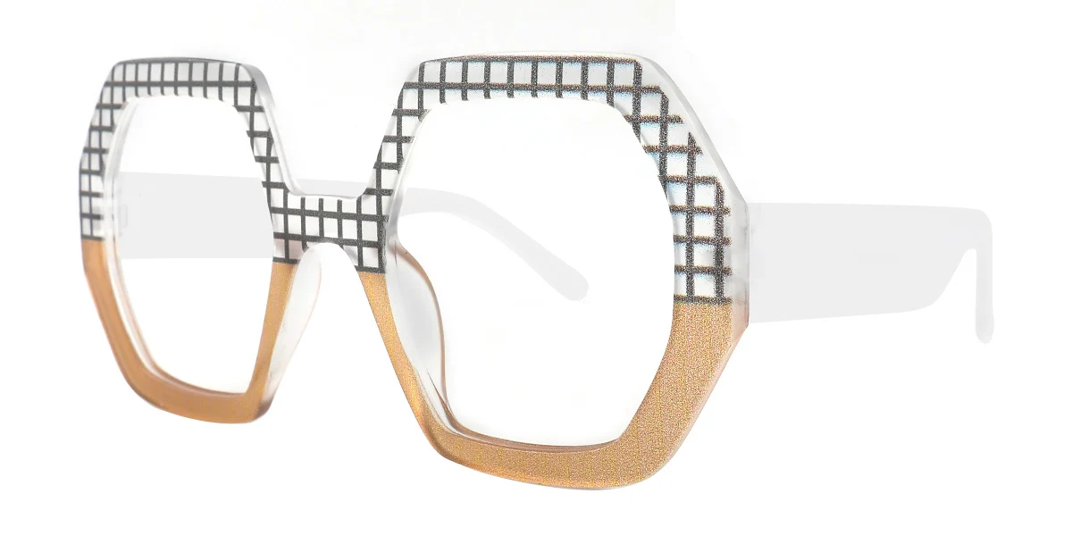 Brown Rectangle Simple Custom Engraving Eyeglasses | WhereLight