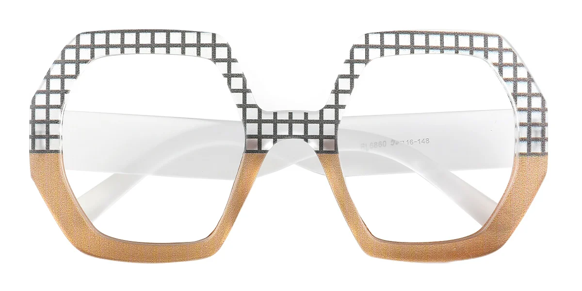 Brown Rectangle Simple Custom Engraving Eyeglasses | WhereLight