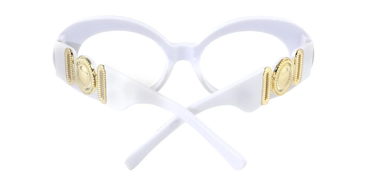 Yellow Oval Simple Classic Custom Engraving Eyeglasses | WhereLight