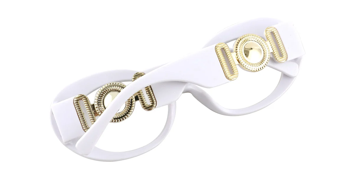 Yellow Oval Simple Classic Custom Engraving Eyeglasses | WhereLight