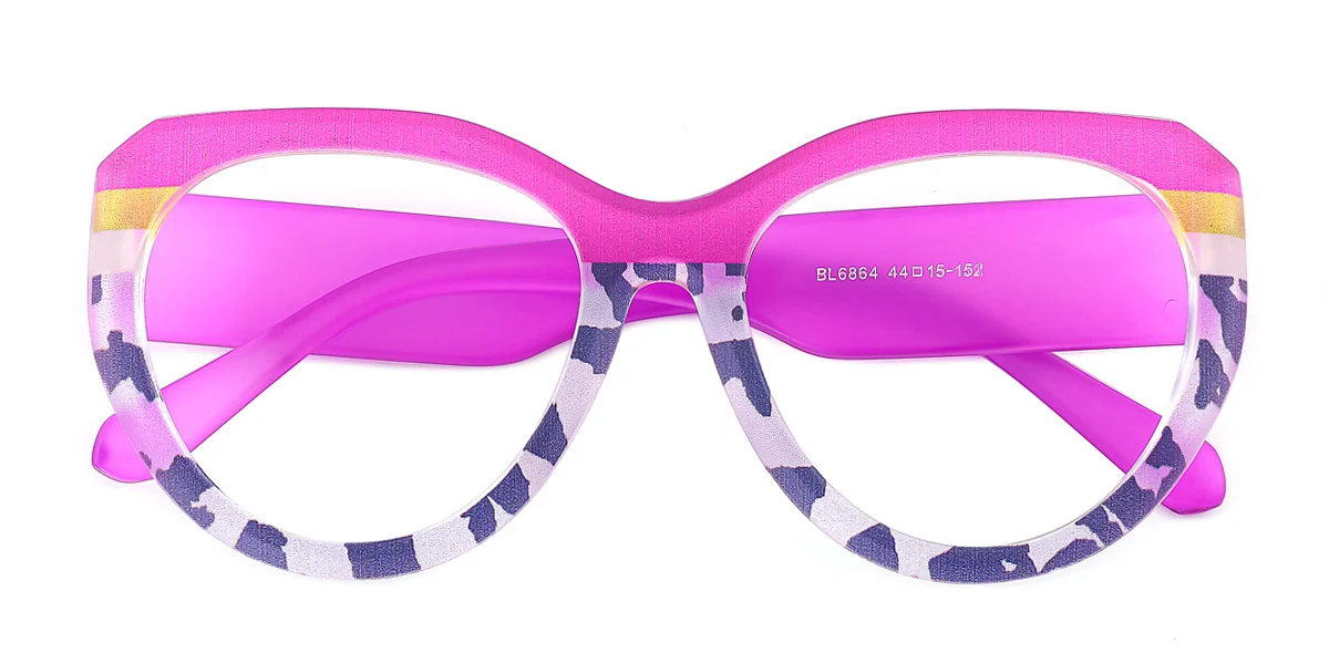 Purple Round Unique Gorgeous Custom Engraving Eyeglasses | WhereLight
