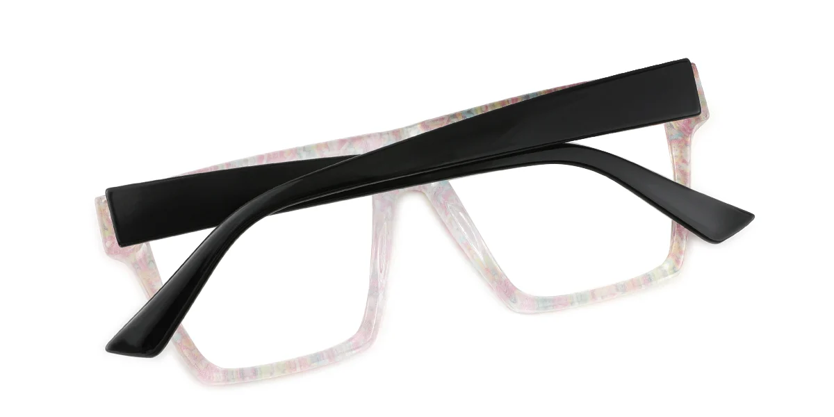 Black Rectangle Aviator Classic Custom Engraving Eyeglasses | WhereLight