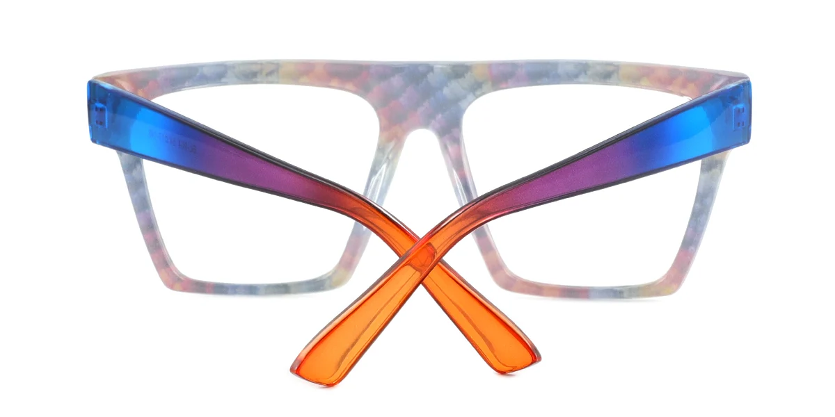 Multicolor Rectangle Aviator Classic Custom Engraving Eyeglasses | WhereLight