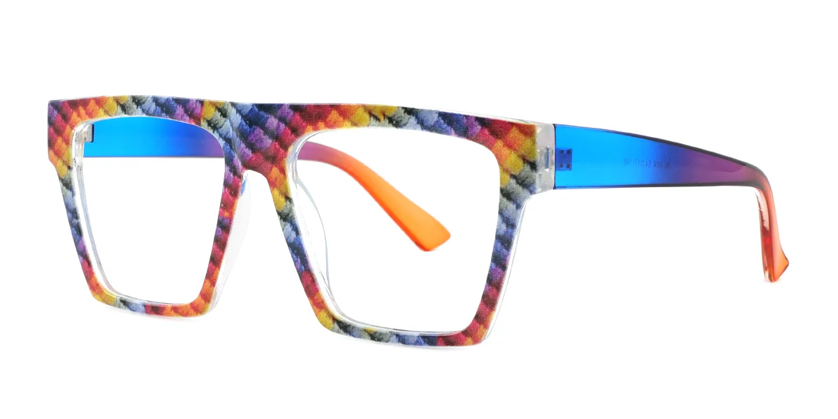 Multicolor Rectangle Aviator Classic Custom Engraving Eyeglasses | WhereLight