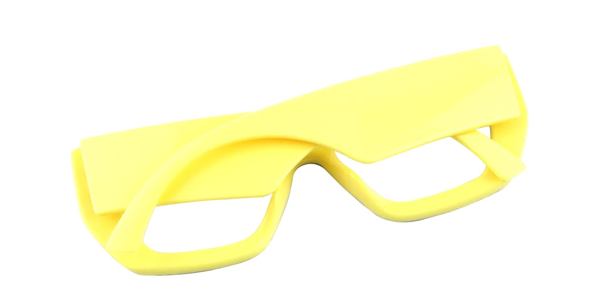 Yellow Irregular Simple Retro Custom Engraving Eyeglasses | WhereLight