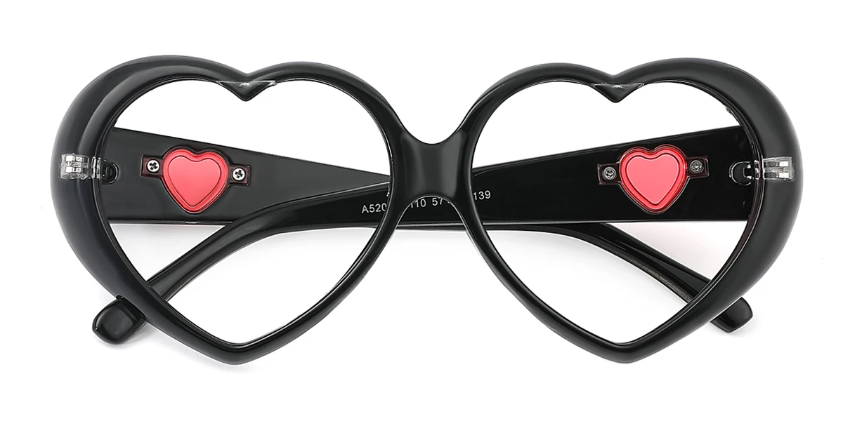Black Heart Retro Unique Gorgeous Custom Engraving Eyeglasses | WhereLight