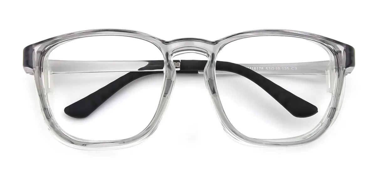 Grey Rectangle Classic Custom Engraving Eyeglasses | WhereLight