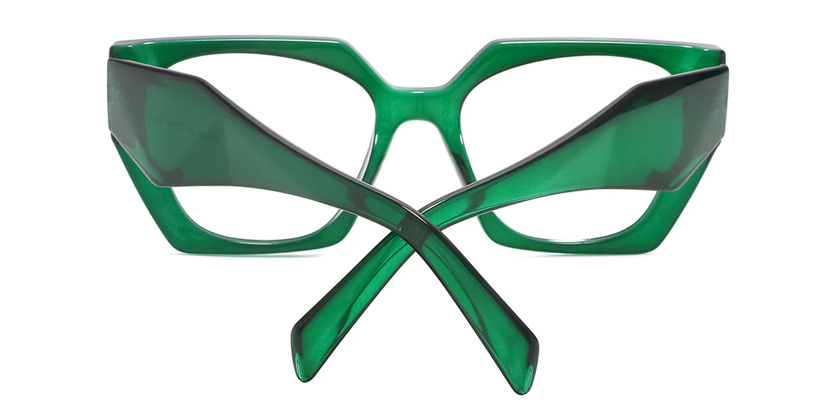 Green Irregular Retro Custom Engraving Eyeglasses | WhereLight