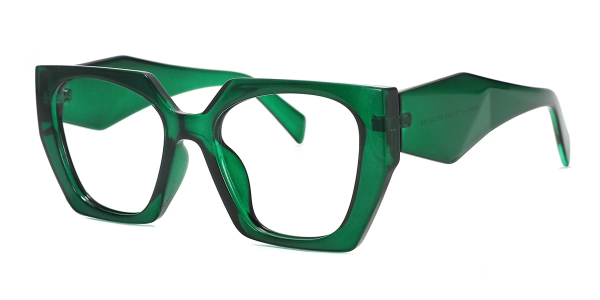 Green Irregular Retro Custom Engraving Eyeglasses | WhereLight