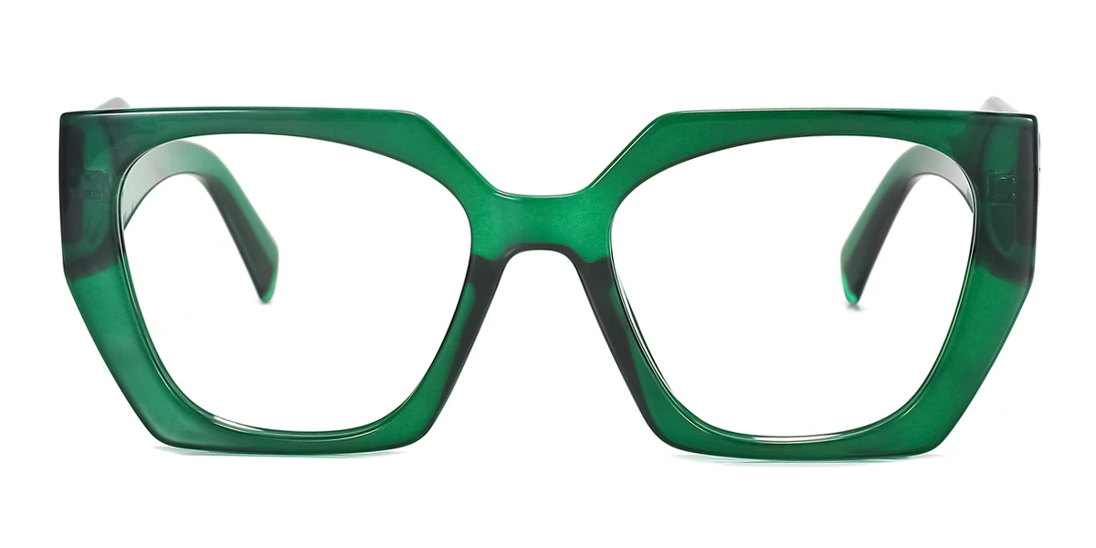 Green Irregular Retro Custom Engraving Eyeglasses | WhereLight