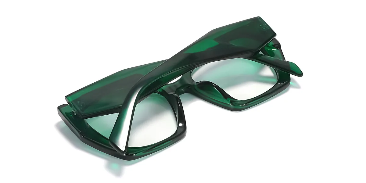 Green Irregular Retro Custom Engraving Eyeglasses | WhereLight