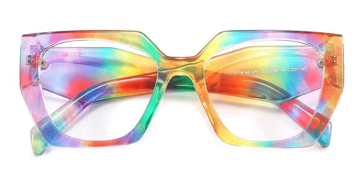 Multicolor Irregular Retro Custom Engraving Eyeglasses | WhereLight