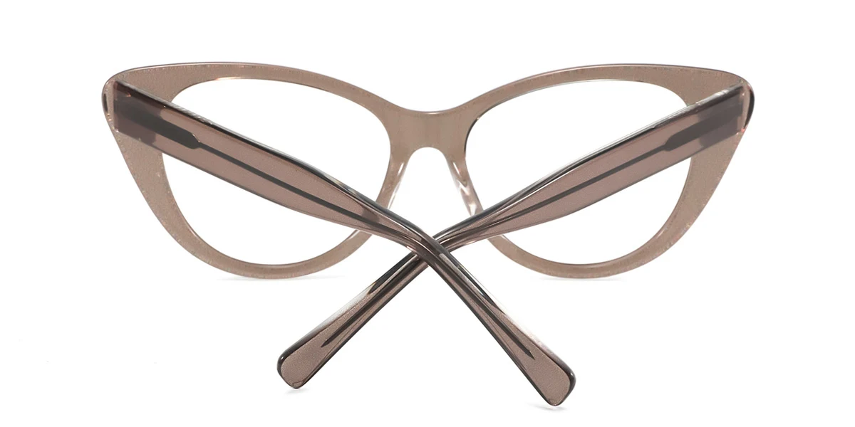 Brown Cateye Unique Spring Hinges Eyeglasses | WhereLight