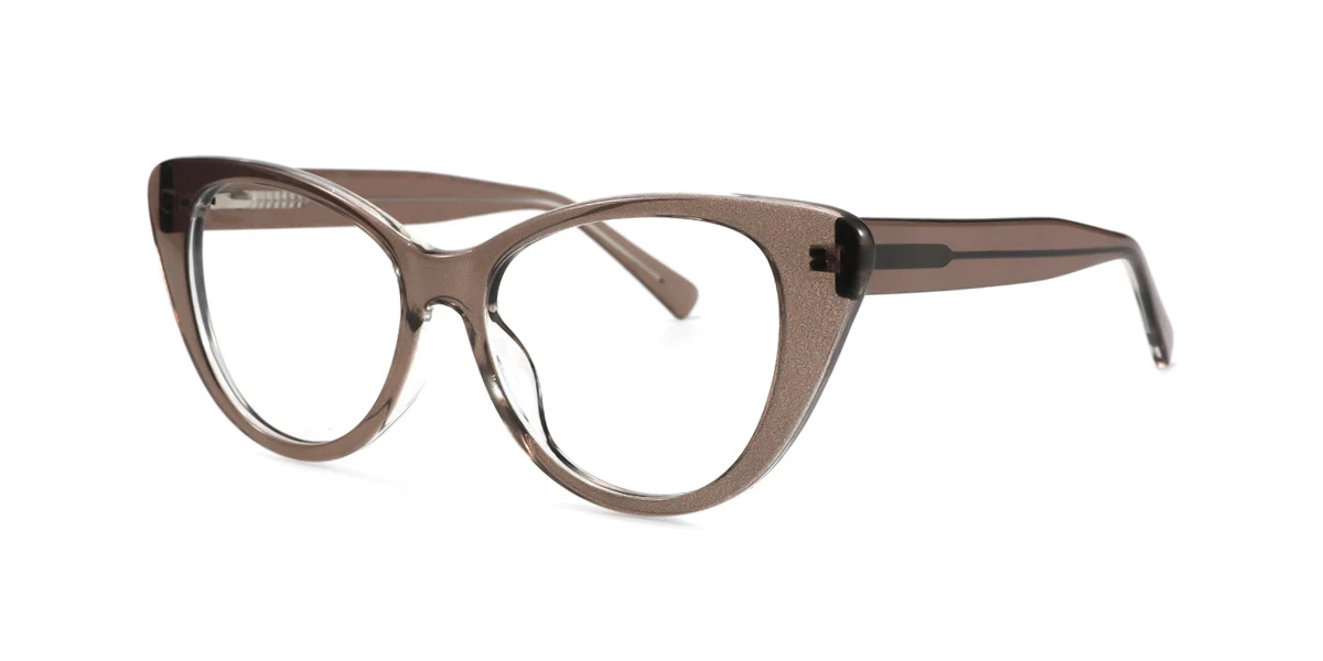 Brown Cateye Unique Spring Hinges Eyeglasses | WhereLight