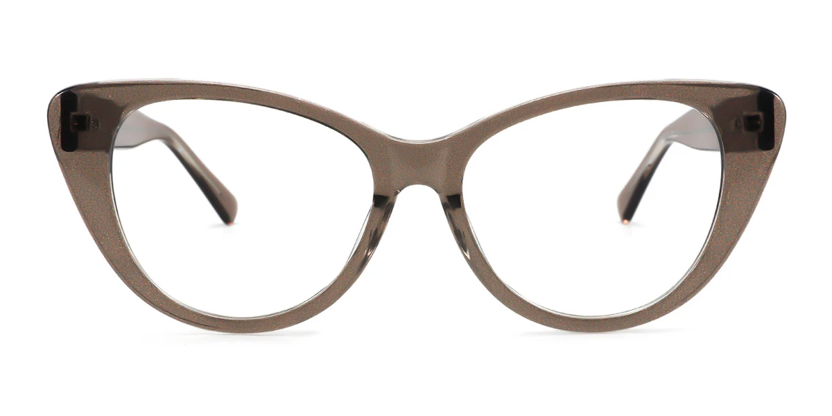 Brown Cateye Unique Spring Hinges Eyeglasses | WhereLight