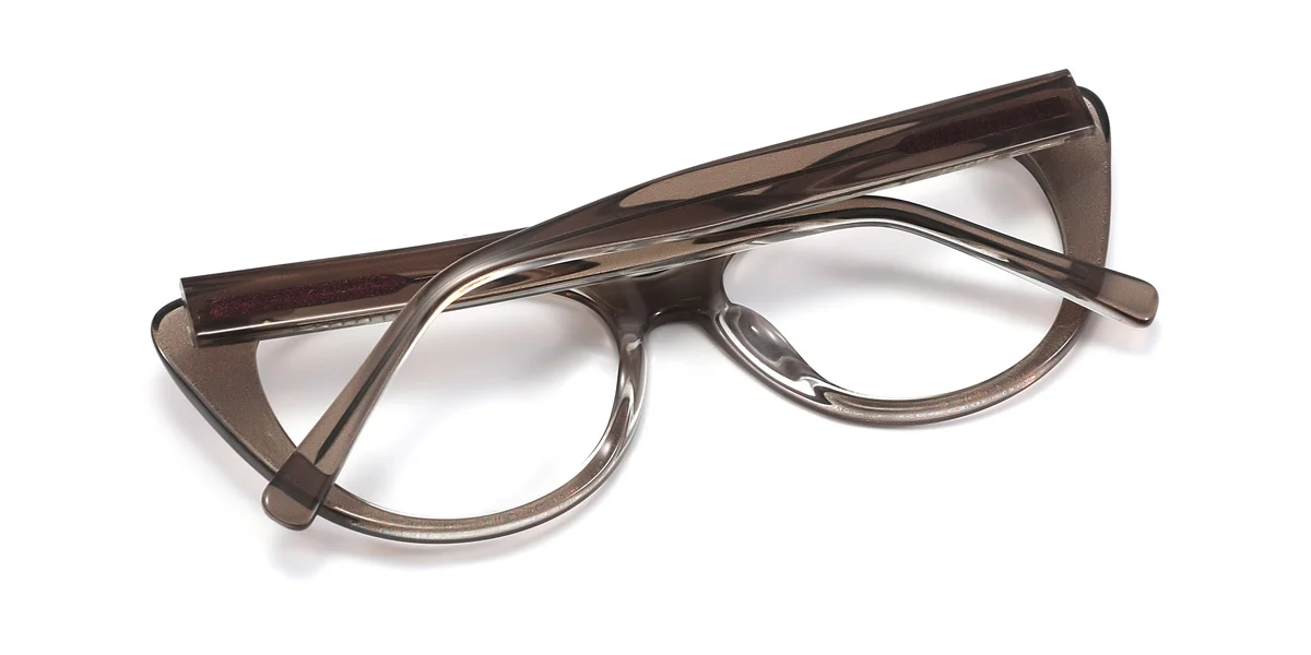 Brown Cateye Unique Spring Hinges Eyeglasses | WhereLight