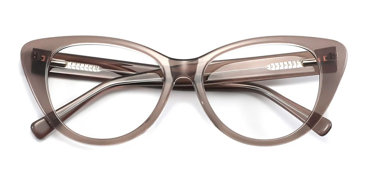 Brown Cateye Unique Spring Hinges Eyeglasses | WhereLight