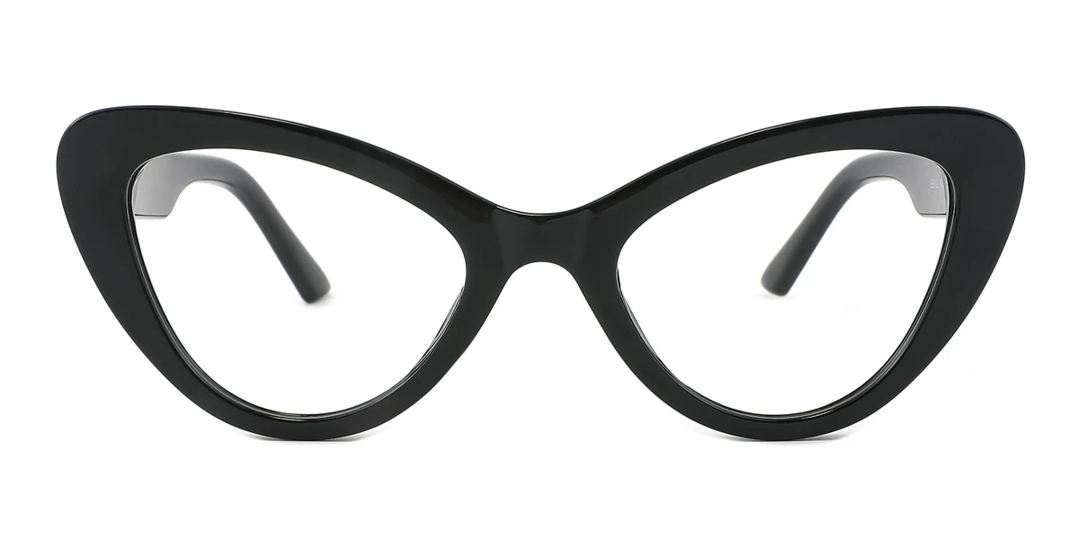 Black Cateye Simple Classic  Eyeglasses | WhereLight