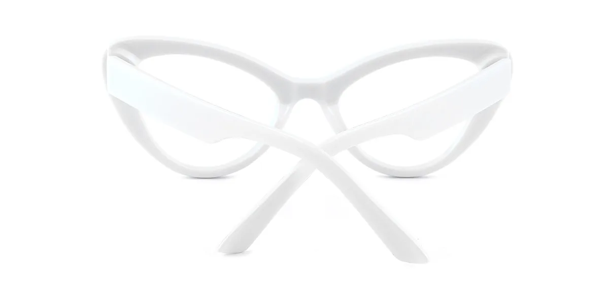 White Cateye Simple Classic  Eyeglasses | WhereLight