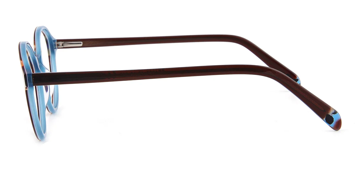Brown Round Retro Spring Hinges Super Light Eyeglasses | WhereLight
