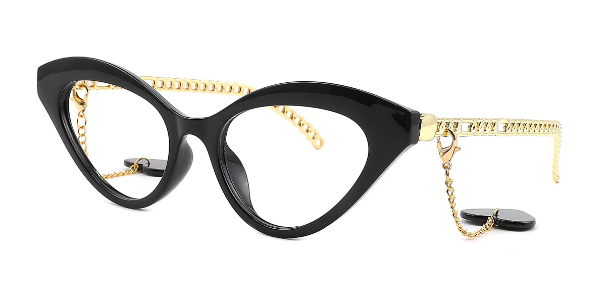 Black Cateye Simple Retro  Eyeglasses | WhereLight
