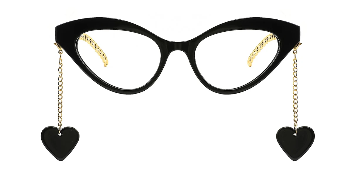 Black Cateye Simple Retro  Eyeglasses | WhereLight