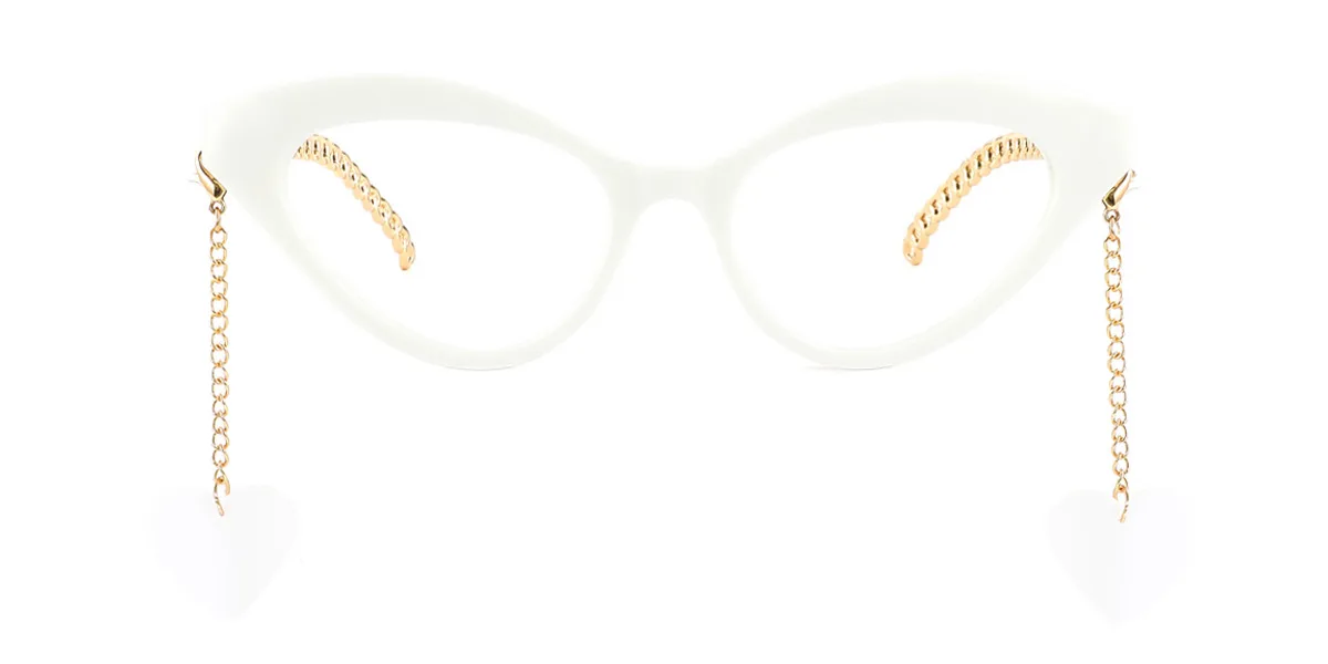 White Cateye Simple Retro  Eyeglasses | WhereLight