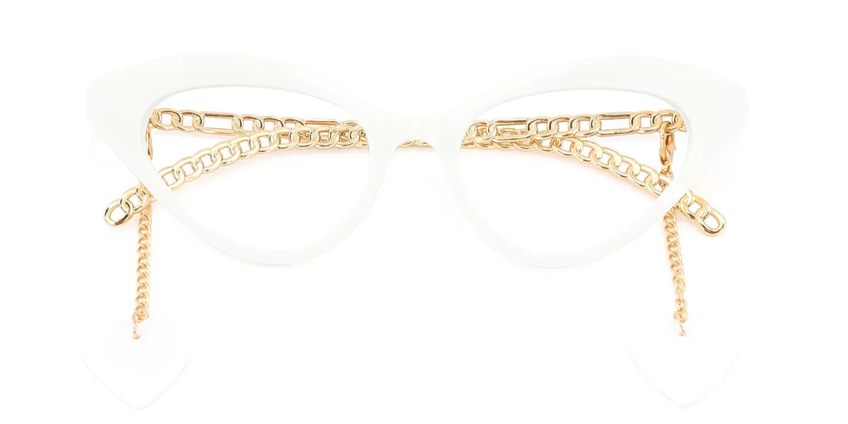 White Cateye Simple Retro  Eyeglasses | WhereLight