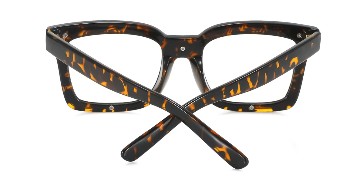 Tortoiseshell Rectangle Unique  Eyeglasses | WhereLight