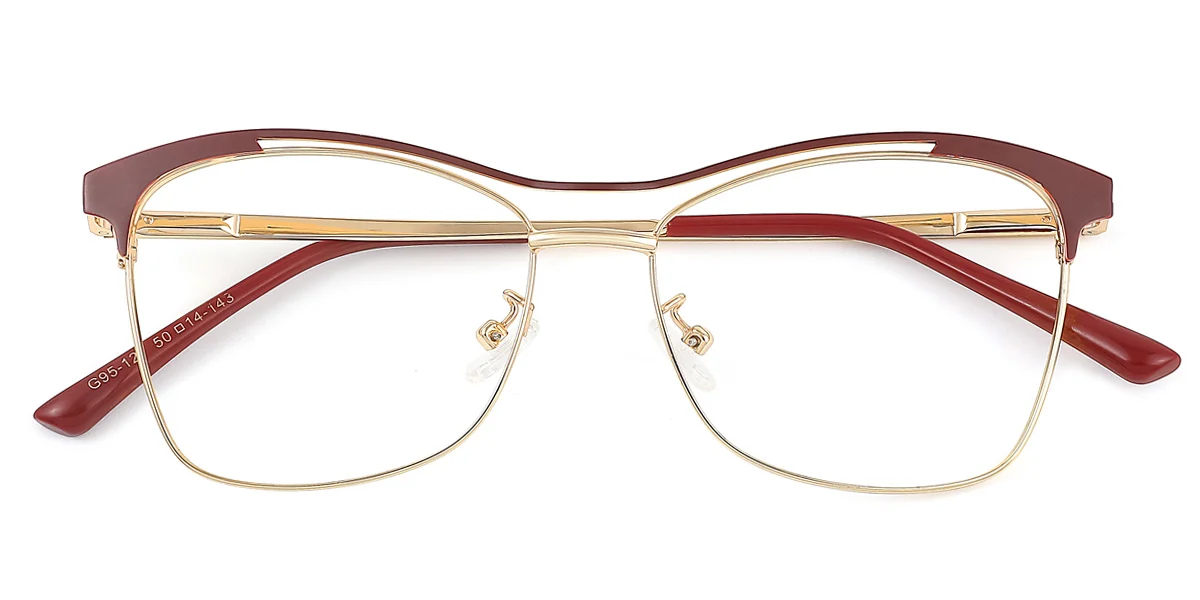 Red Cateye Unique Gorgeous Spring Hinges Eyeglasses | WhereLight