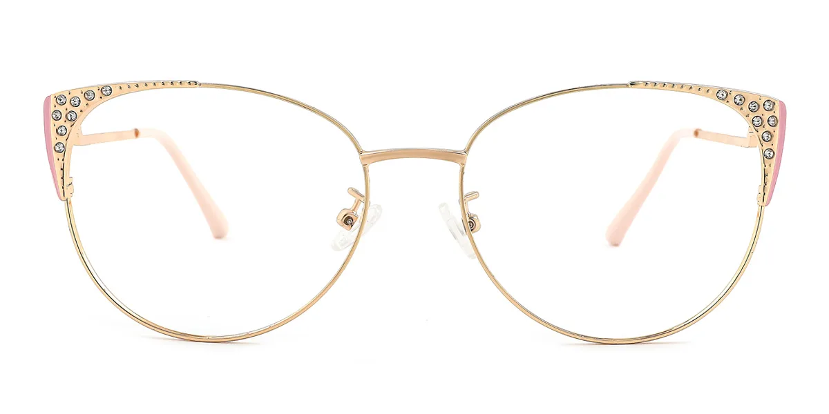 Pink Cateye Unique Gorgeous Rhinestone  Eyeglasses | WhereLight