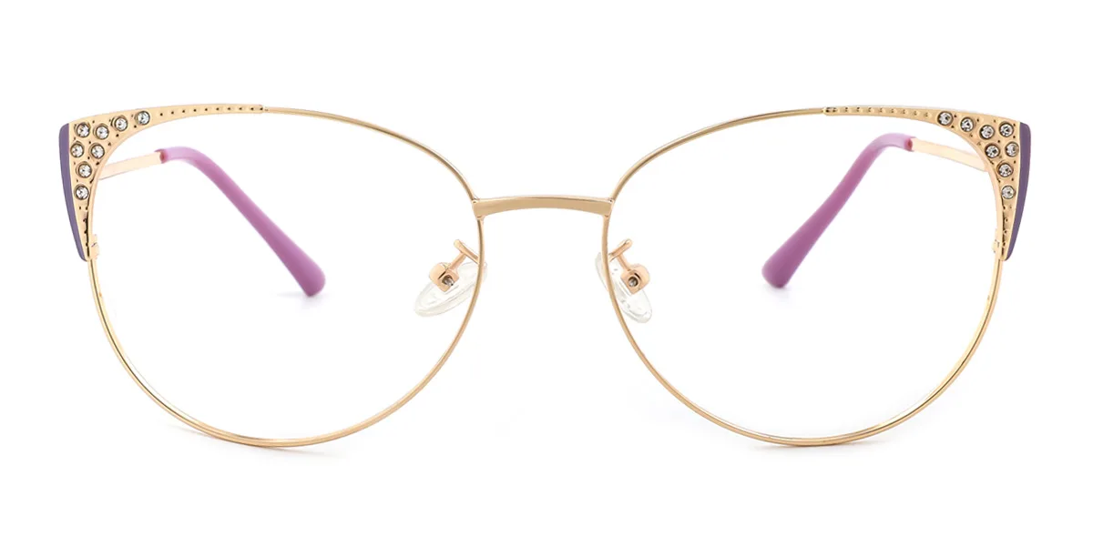 Purple Cateye Unique Gorgeous Rhinestone  Eyeglasses | WhereLight