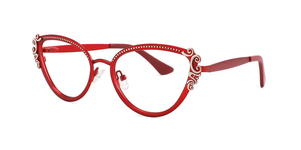 Red Cateye Unique Custom Engraving Eyeglasses | WhereLight