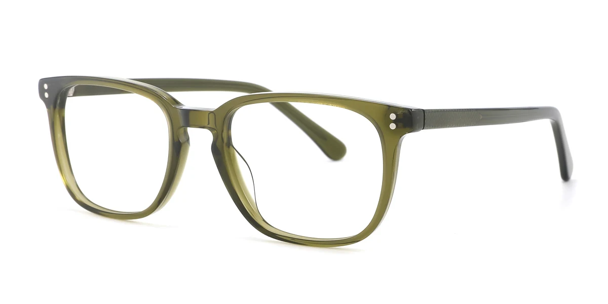 Green Rectangle Classic  Eyeglasses | WhereLight